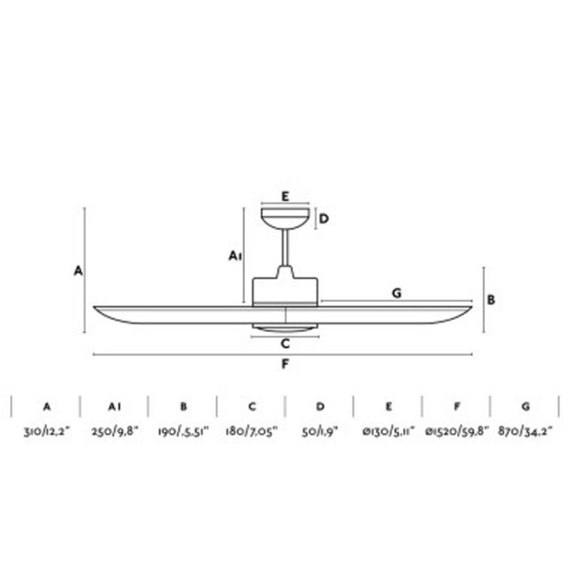 Lustra cu Ventilator si telecomanda TONIC L LED alb