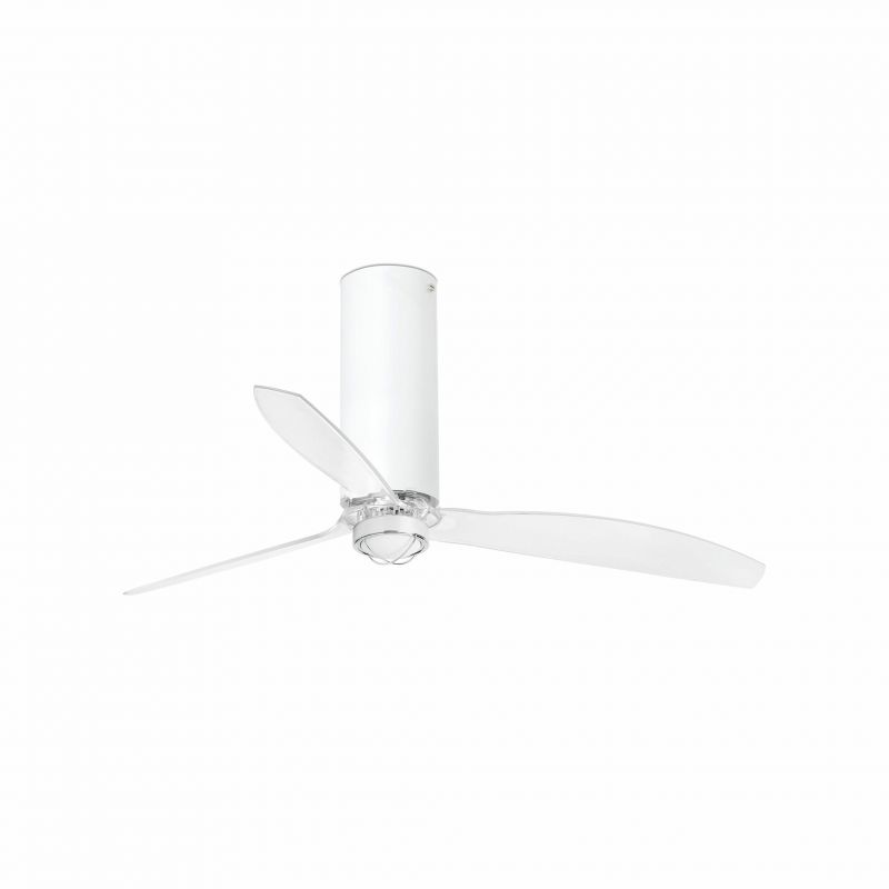 Lustra cu Ventilator si telecomanda TUBE FAN M LED alb mat/transparent