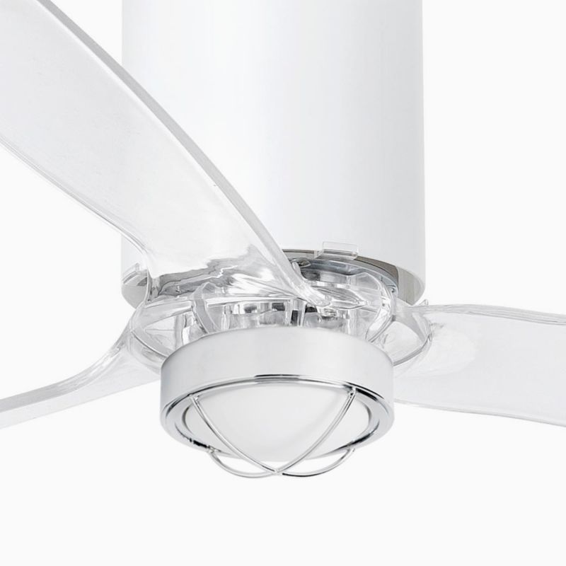 Lustra cu Ventilator si telecomanda TUBE FAN M LED alb mat/transparent