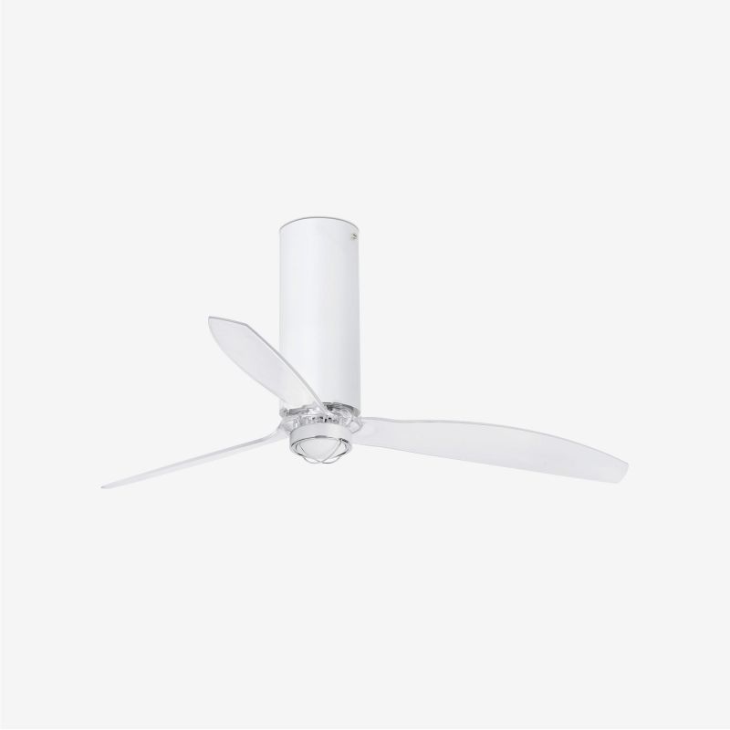 Lustra cu Ventilator si telecomanda TUBE FAN M LED alb mat/transparent