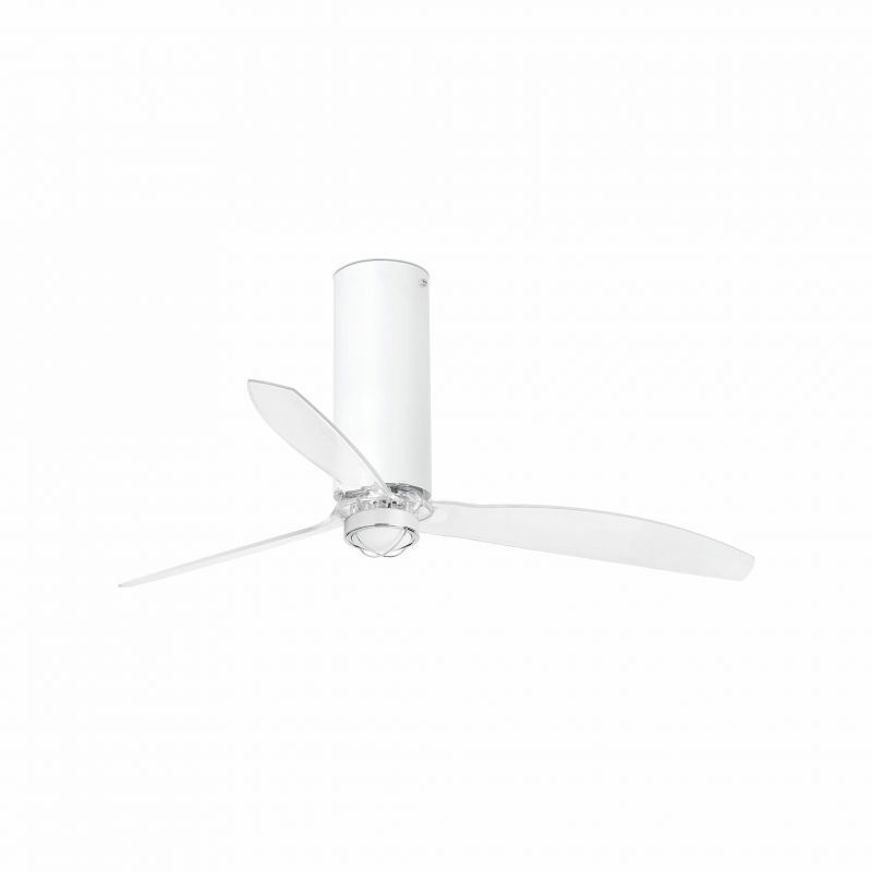 Lustra cu Ventilator si telecomanda TUBE FAN M LED alb/transparent