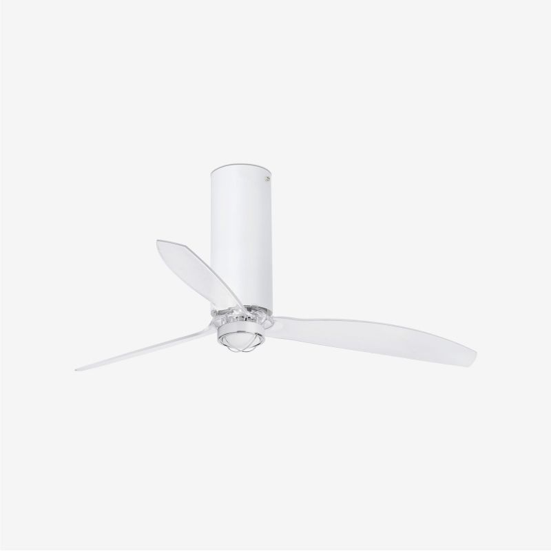 Lustra cu Ventilator si telecomanda TUBE FAN M LED alb/transparent