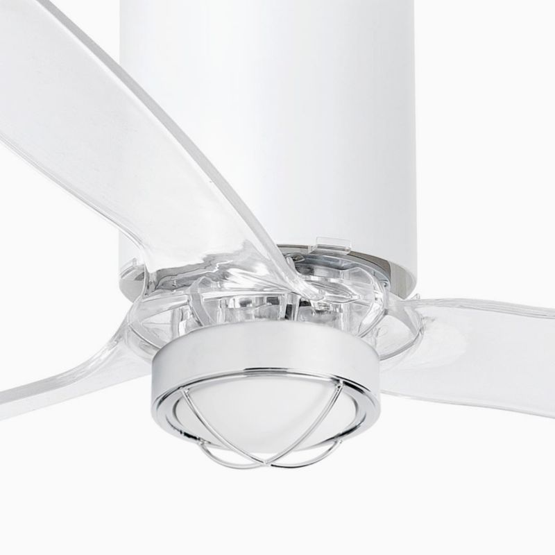 Lustra cu Ventilator si telecomanda TUBE FAN M LED alb/transparent