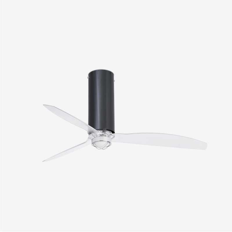 Lustra cu Ventilator si telecomanda TUBE FAN M LED negru/transparent