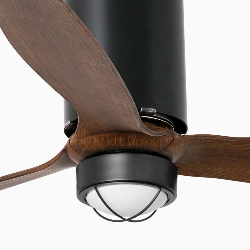 Lustra cu Ventilator si telecomanda TUBE FAN M negru mat/maro