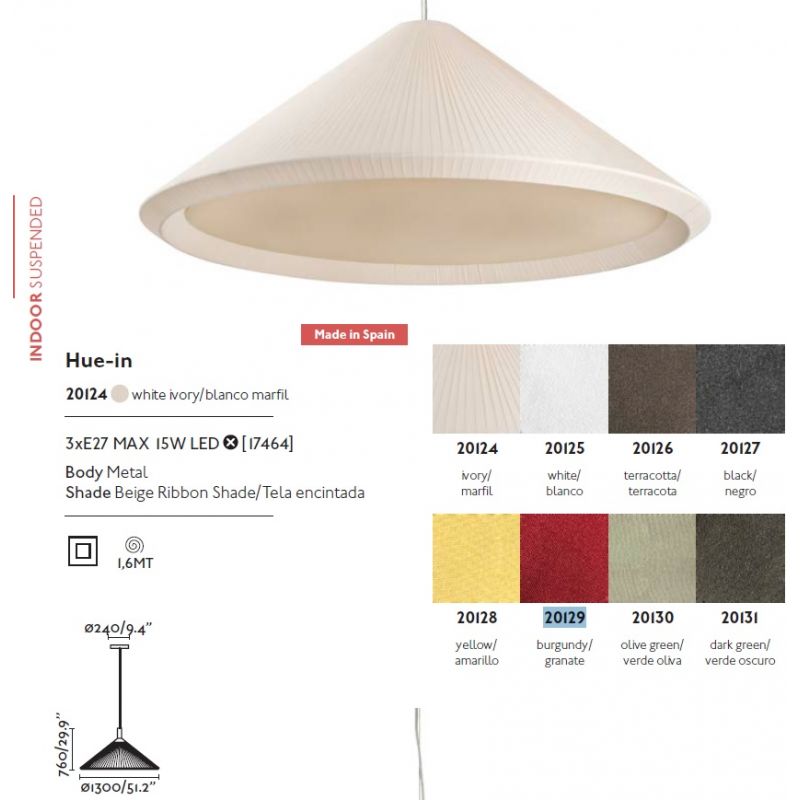 Lustra decorativa design XXL HUE burgundy