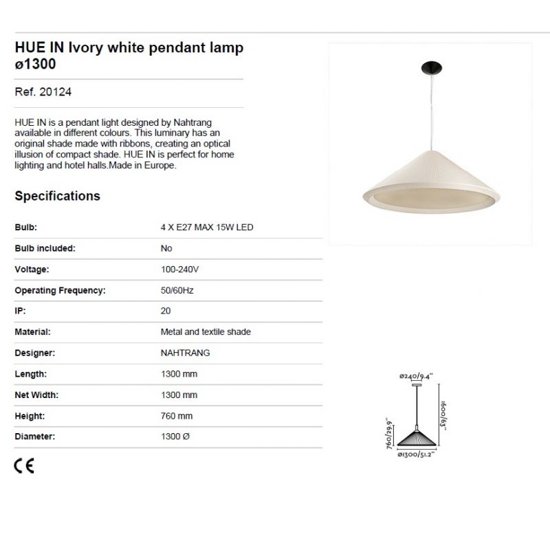 Lustra decorativa design XXL HUE ivory
