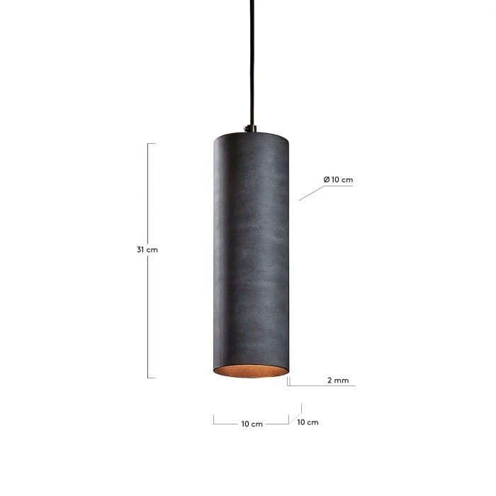 Lustra gri din metal Maude Kave Home