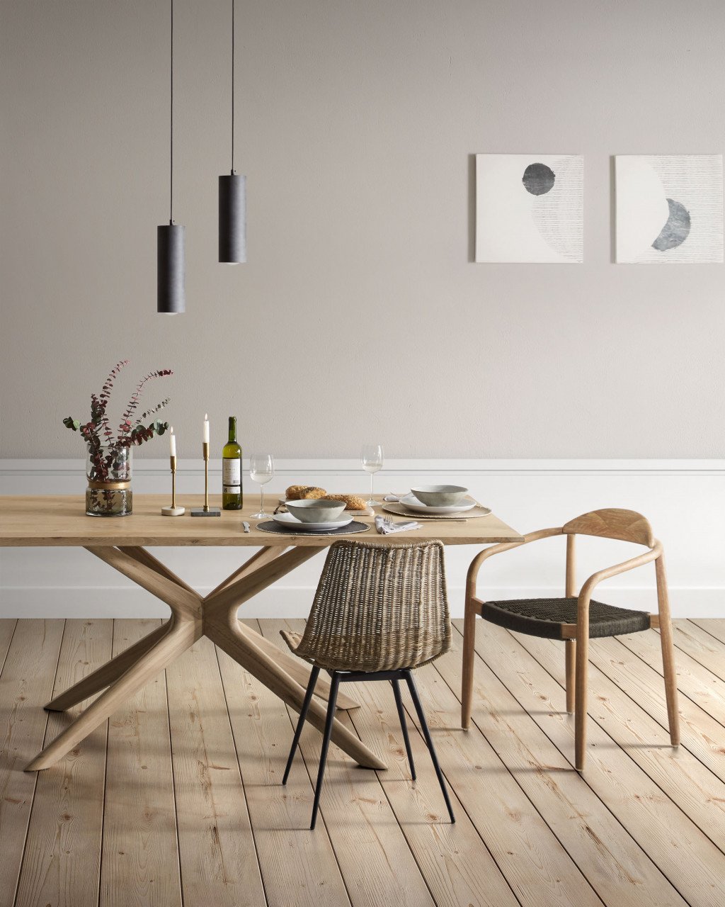 Lustra gri din metal Maude Kave Home