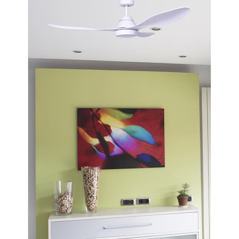 Lustra LED cu Ventilator si telecomanda design modern POLARIS alb