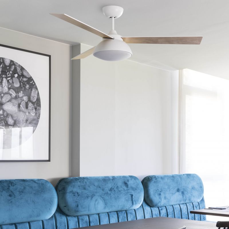 Lustra LED cu Ventilator si telecomanda design modern RODAS maro