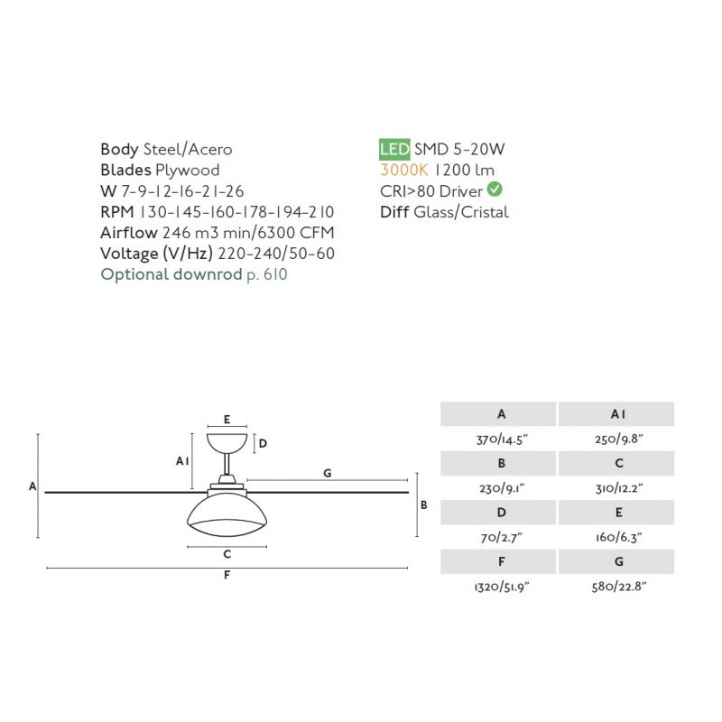 Lustra LED cu Ventilator si telecomanda design modern RODAS maro