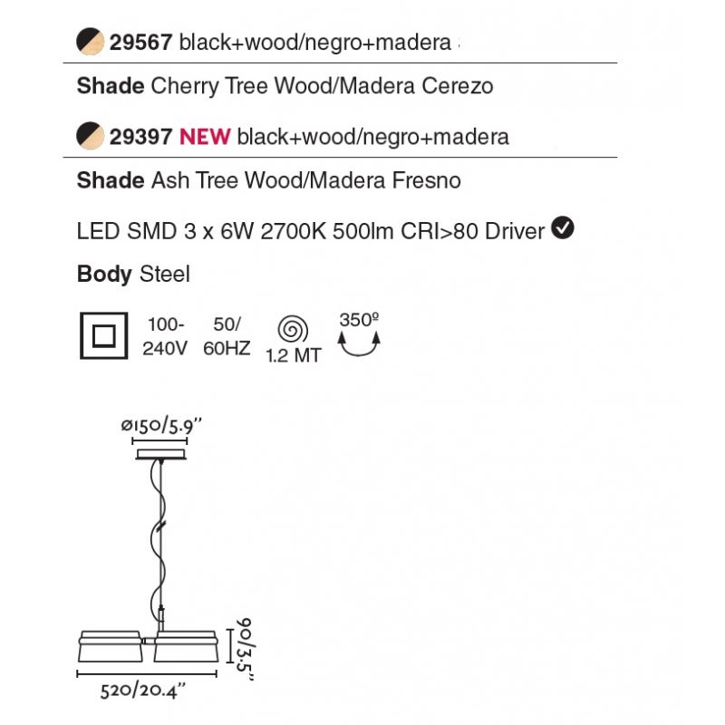 Lustra LED dimabila design deosebit LOOP frasin