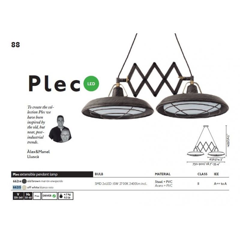 Lustra LED extensibila de exterior Industrial Style PLEC I