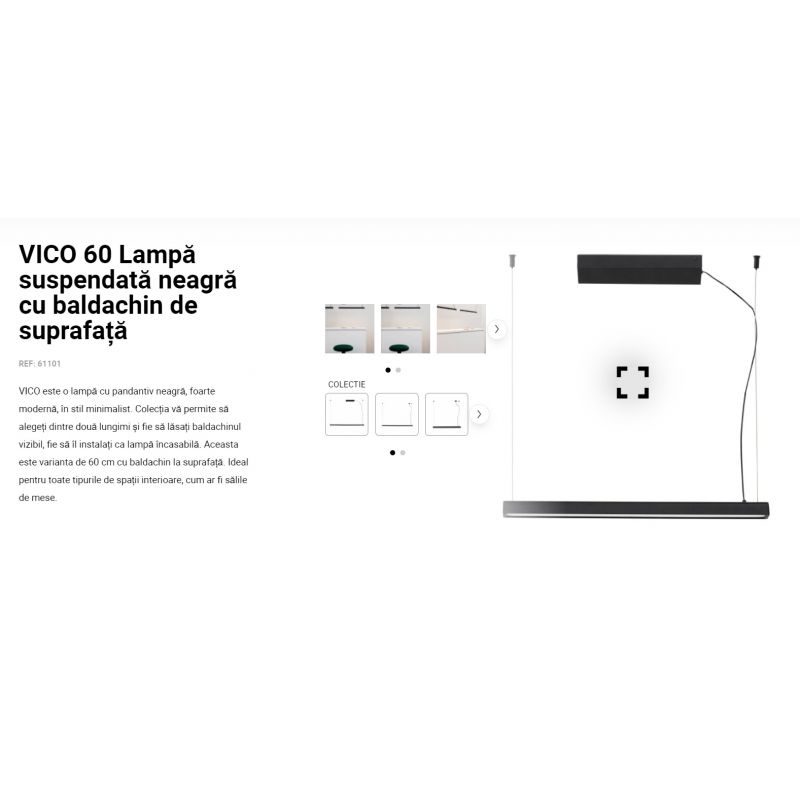 Lustra LED suspendata design modern minimaliat VICO I 60cm