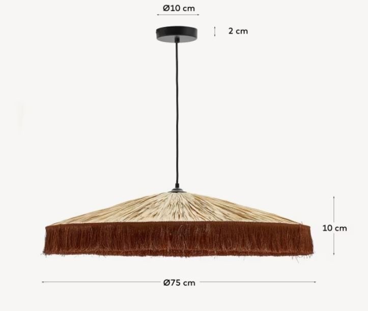 Lustra maro din fibre naturale Pollensa Kave Home