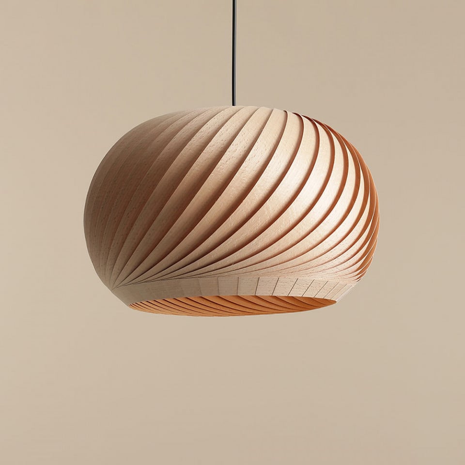Lustra maro inchis din lemn Spiral M Aldex