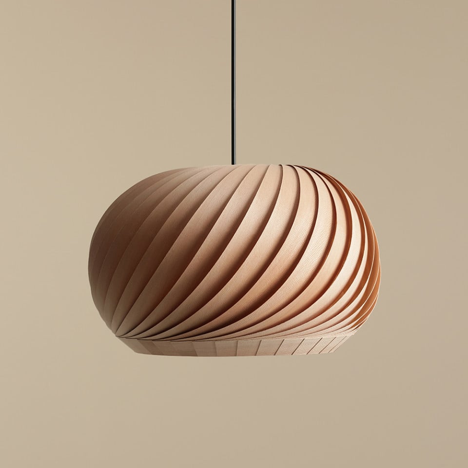 Lustra maro inchis din lemn Spiral S Aldex