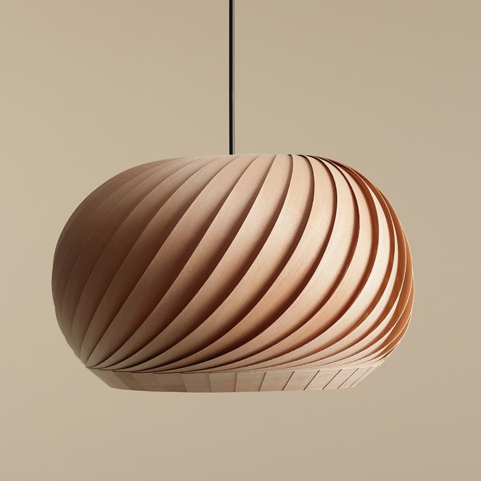 Lustra maro inchis din lemn Spiral S Aldex