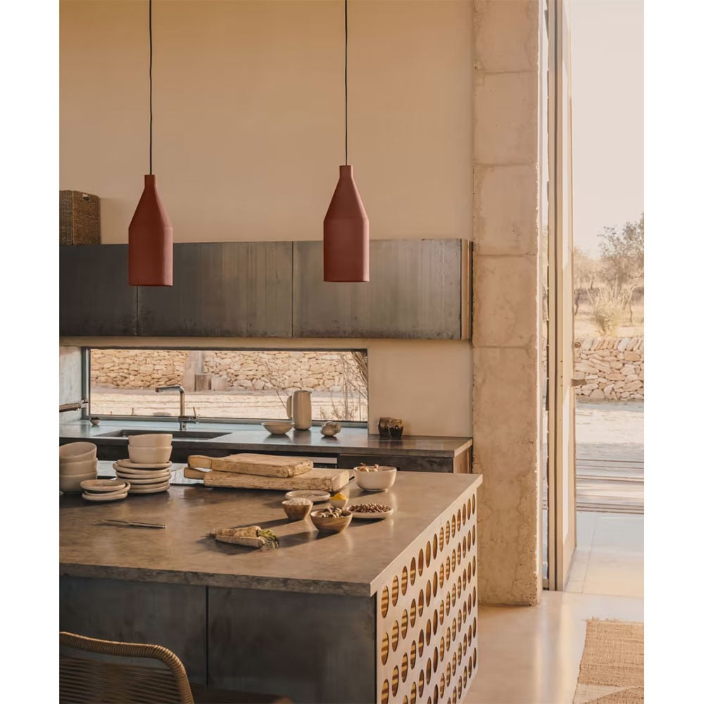 Lustra maro teracota din metal Peralta Kave Home