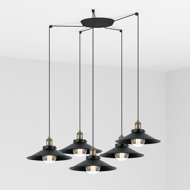 Lustra moderna cu 5 Pendule metalice stil industrial MARLIN