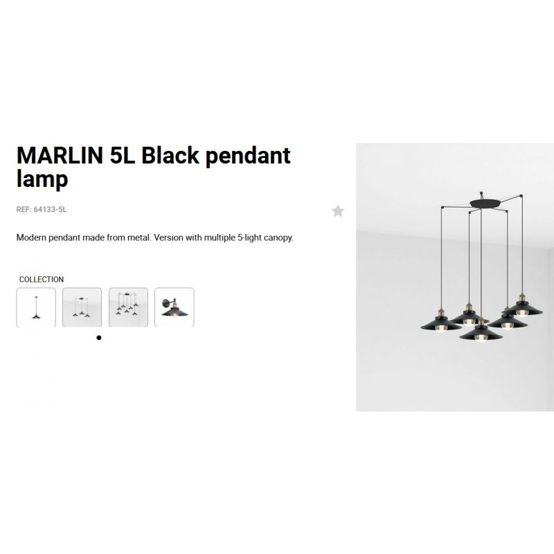 Lustra moderna cu 5 Pendule metalice stil industrial MARLIN
