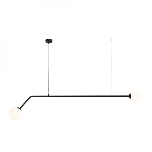 Lustra neagra/alba din metal cu 2 becuri Pure Aldex