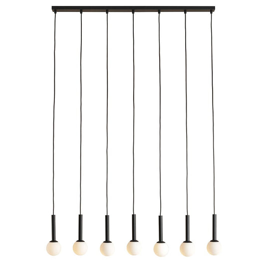 Lustra neagra/alba din metal cu 7 becuri Riu Line Aldex