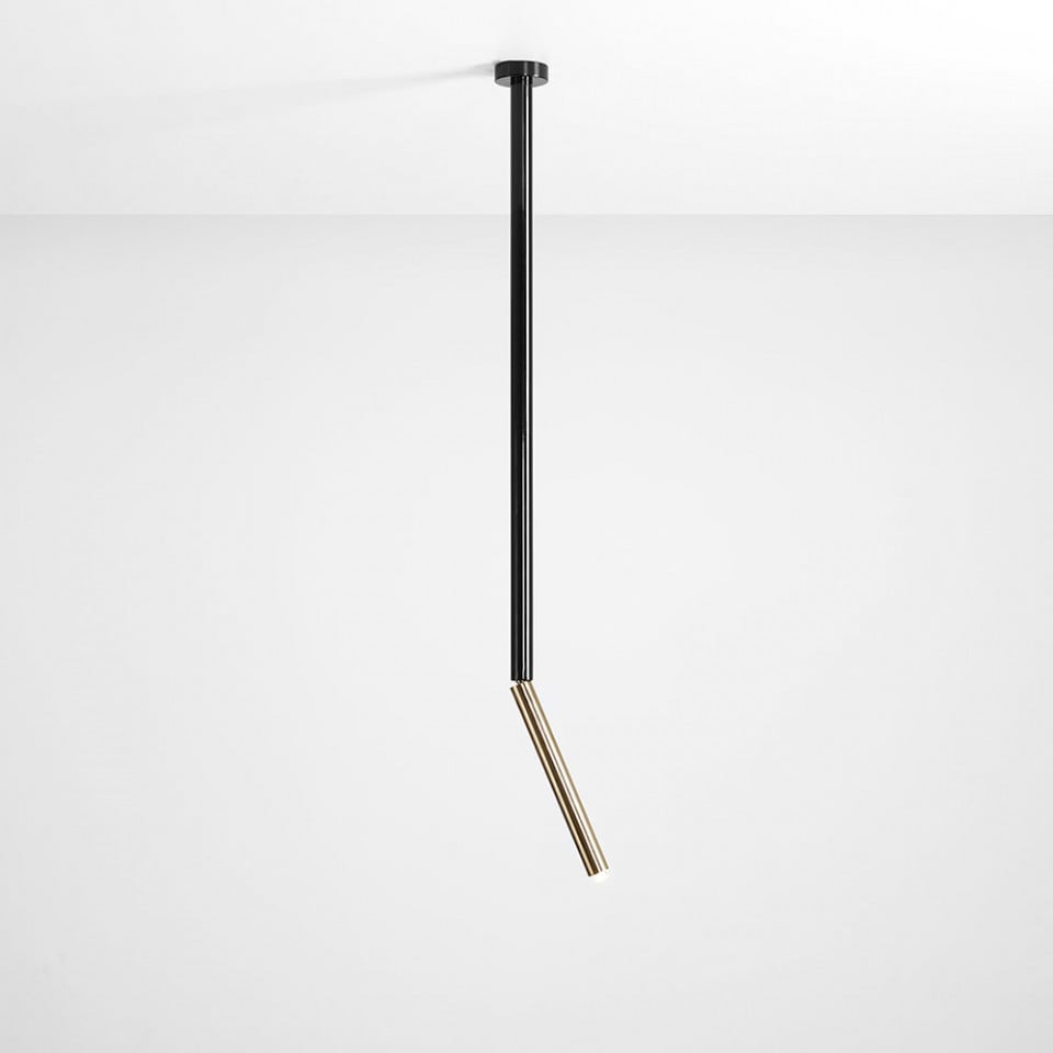 Lustra neagra/aurie din metal Stick L Aldex