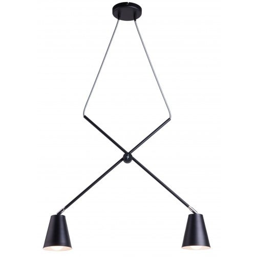 Lustra neagra din metal cu 2 becuri Arte Aldex