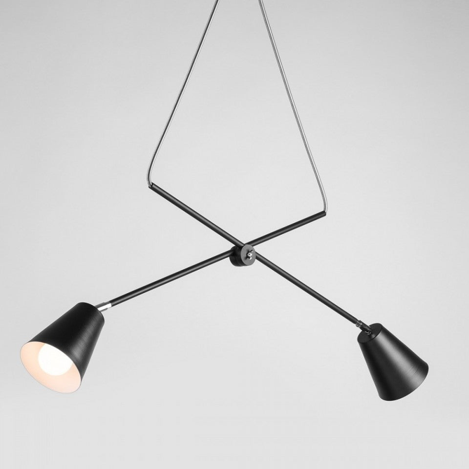 Lustra neagra din metal cu 2 becuri Arte Aldex