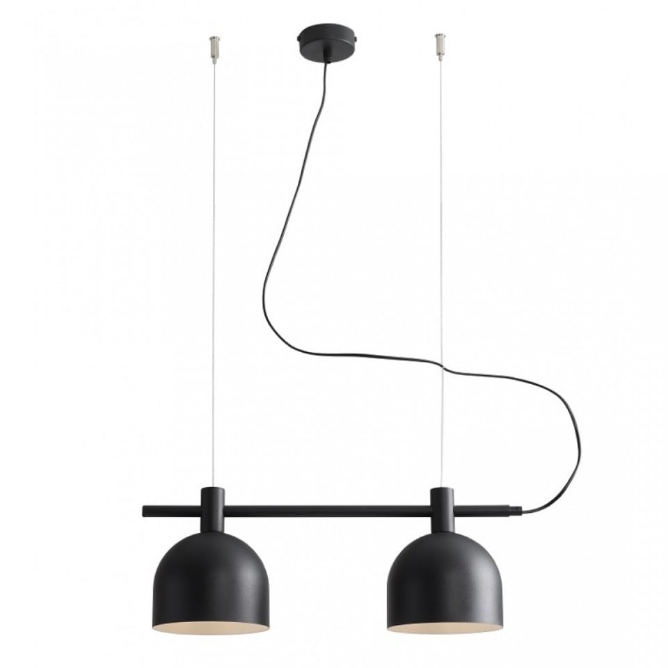 Lustra neagra din metal cu 2 becuri Beryl Black Aldex