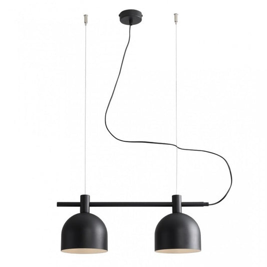 Lustra neagra din metal cu 2 becuri Beryl Black Aldex