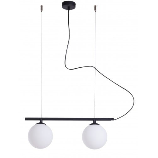 Lustra neagra din metal cu 2 becuri Beryl Glass Aldex