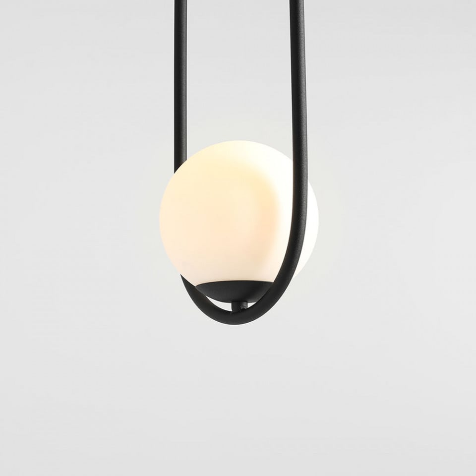 Lustra neagra din metal cu 2 becuri Riva Aldex