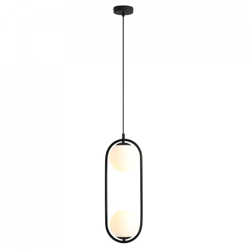 Lustra neagra din metal cu 2 becuri Riva Aldex