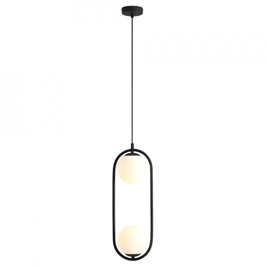 Lustra neagra din metal cu 2 becuri Riva Aldex