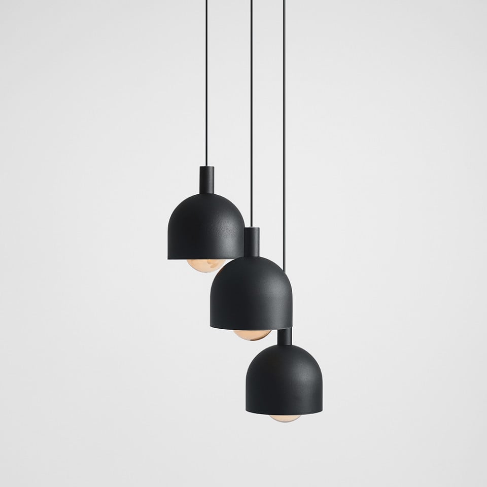 Lustra neagra din metal cu 3 becuri Beryl Aldex