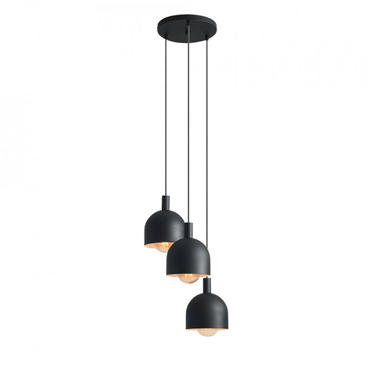 Lustra neagra din metal cu 3 becuri Beryl Aldex