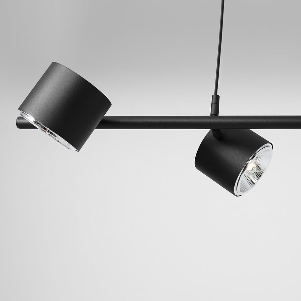Lustra neagra din metal cu 4 becuri Bot Aldex