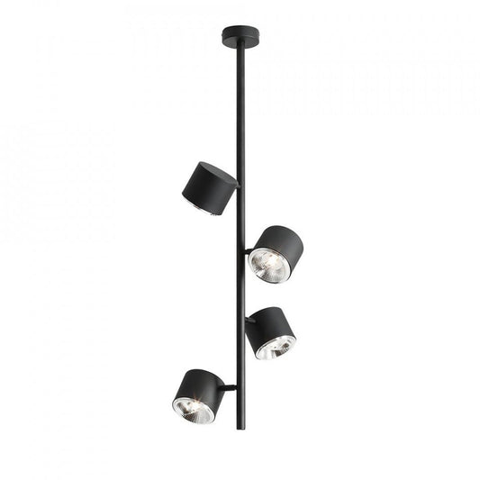 Lustra neagra din metal cu 4 becuri Bot Vertical Aldex