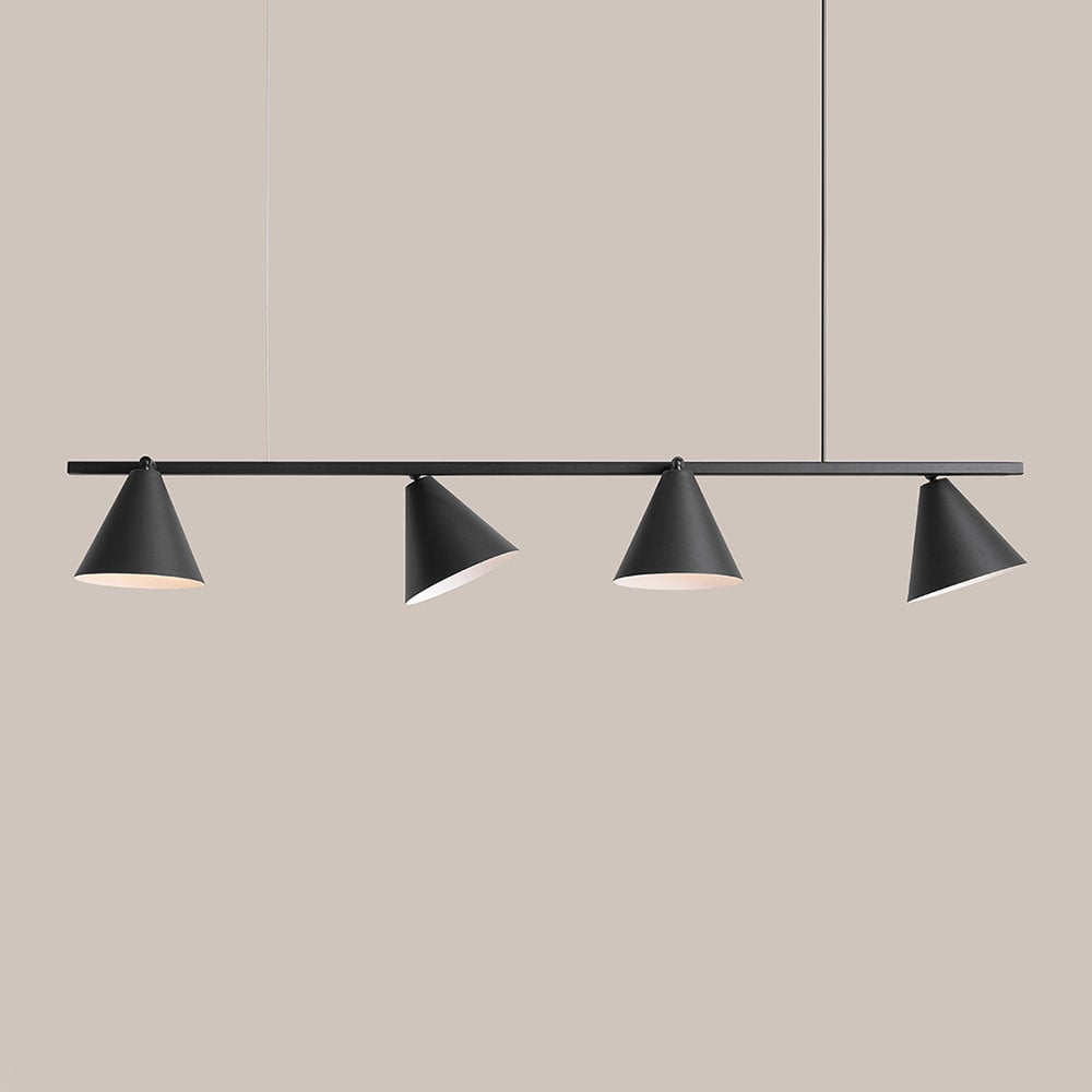 Lustra neagra din metal cu 4 becuri Form Aldex