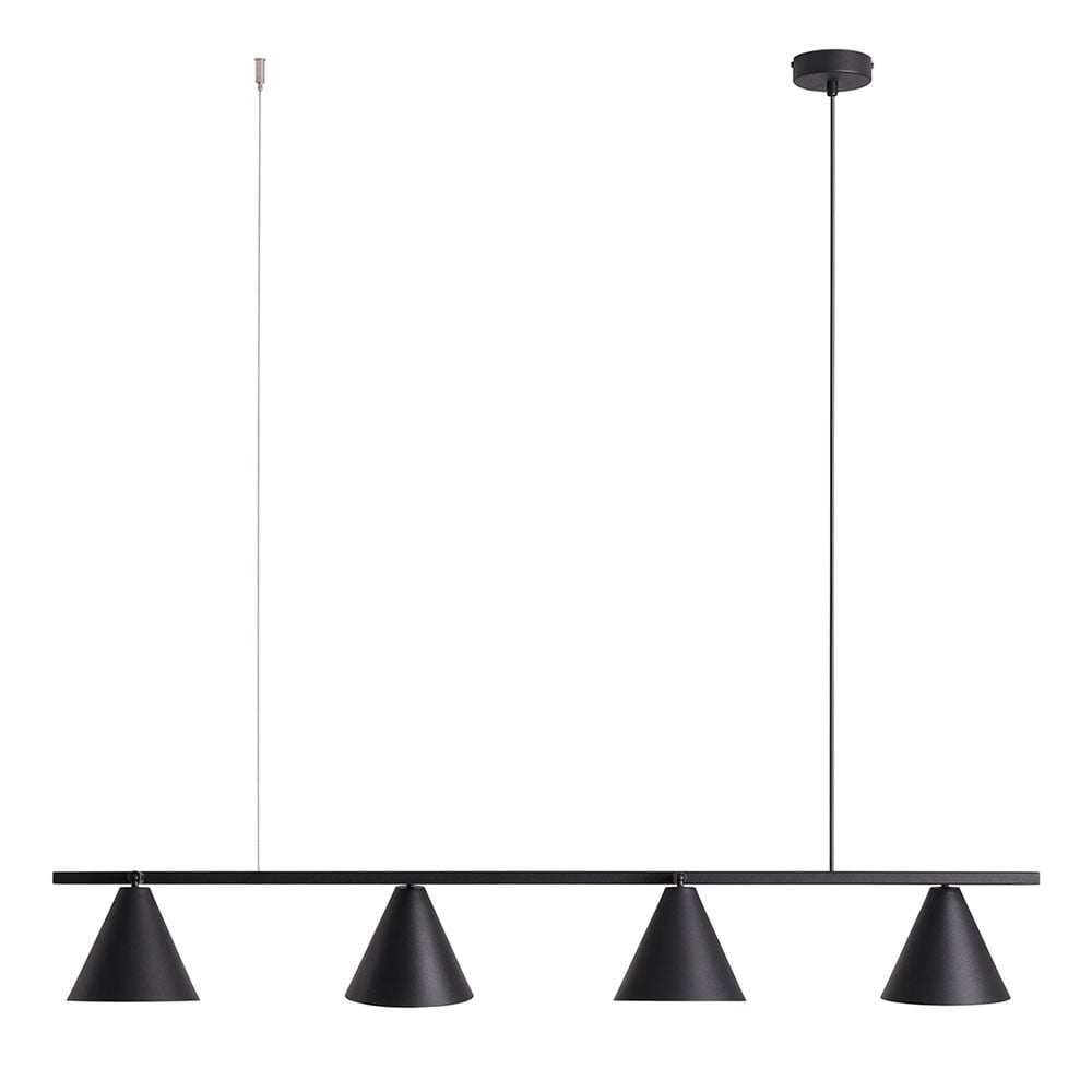 Lustra neagra din metal cu 4 becuri Form Aldex