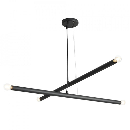 Lustra neagra din metal cu 4 becuri Tubo Aldex