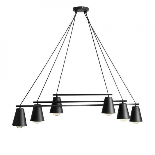 Lustra neagra din metal cu 6 becuri Arte Aldex