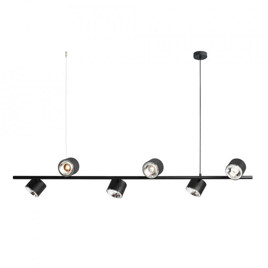 Lustra neagra din metal cu 6 becuri Bot Aldex