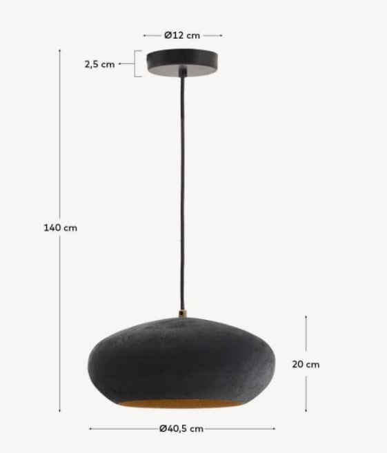 Lustra neagra din metal Inda Kave Home