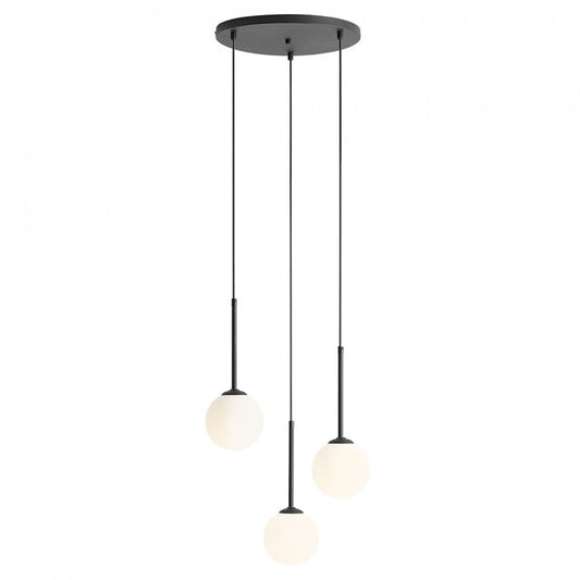 Lustra neagra din sticla cu 3 becuri Bosso Ring Aldex
