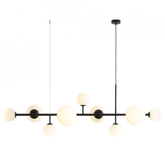 Lustra neagra din sticla cu 9 becuri Dione Aldex