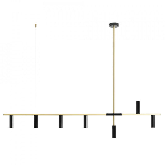 Lustra neagra/maro alama din metal cu 7 becuri Trevo Aldex